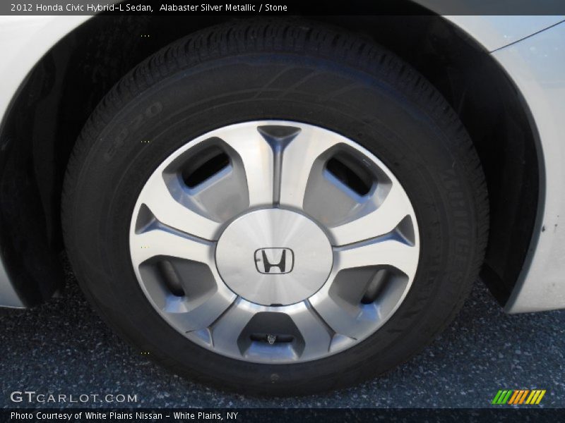 Alabaster Silver Metallic / Stone 2012 Honda Civic Hybrid-L Sedan