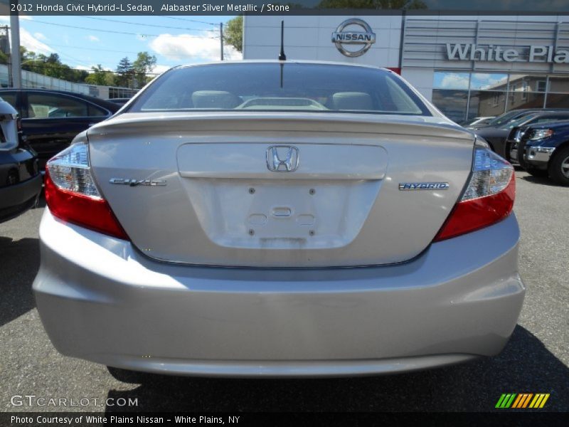 Alabaster Silver Metallic / Stone 2012 Honda Civic Hybrid-L Sedan
