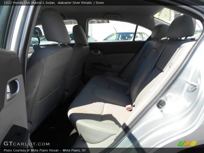 Alabaster Silver Metallic / Stone 2012 Honda Civic Hybrid-L Sedan