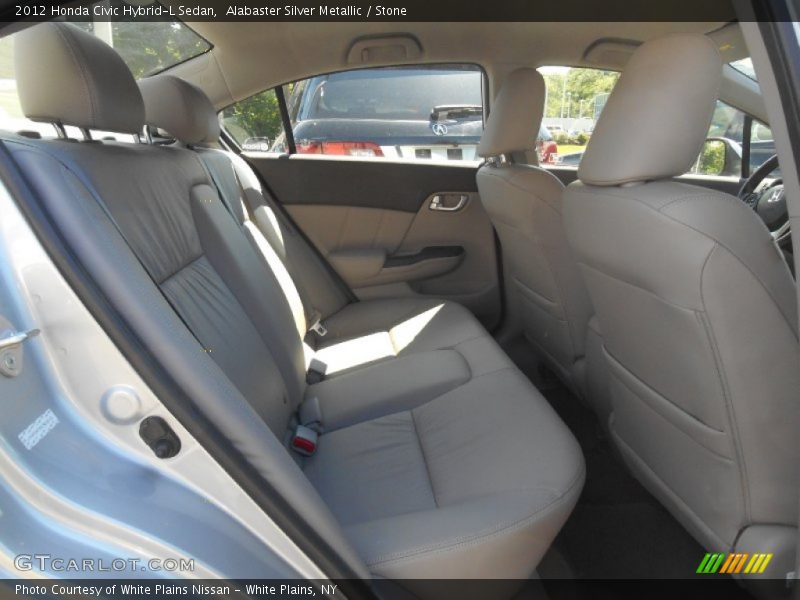 Alabaster Silver Metallic / Stone 2012 Honda Civic Hybrid-L Sedan
