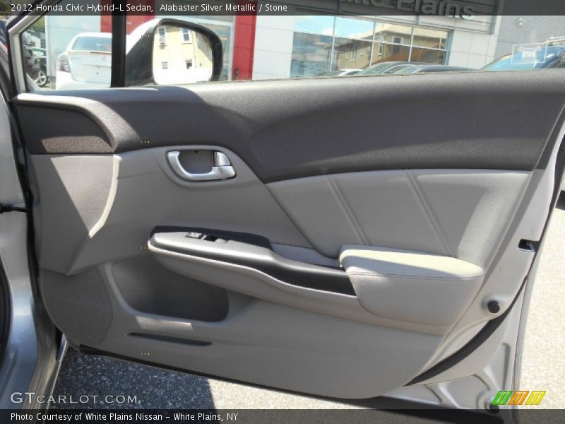 Alabaster Silver Metallic / Stone 2012 Honda Civic Hybrid-L Sedan