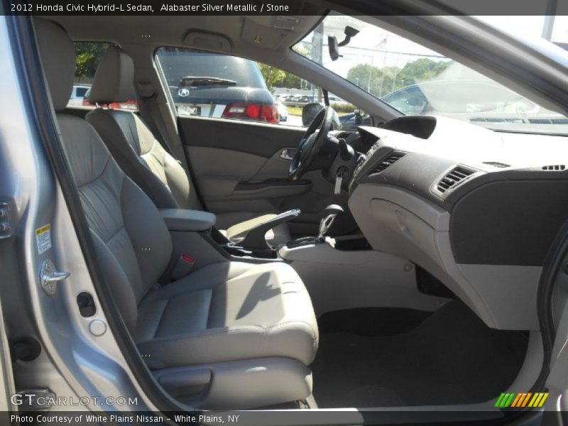 Alabaster Silver Metallic / Stone 2012 Honda Civic Hybrid-L Sedan