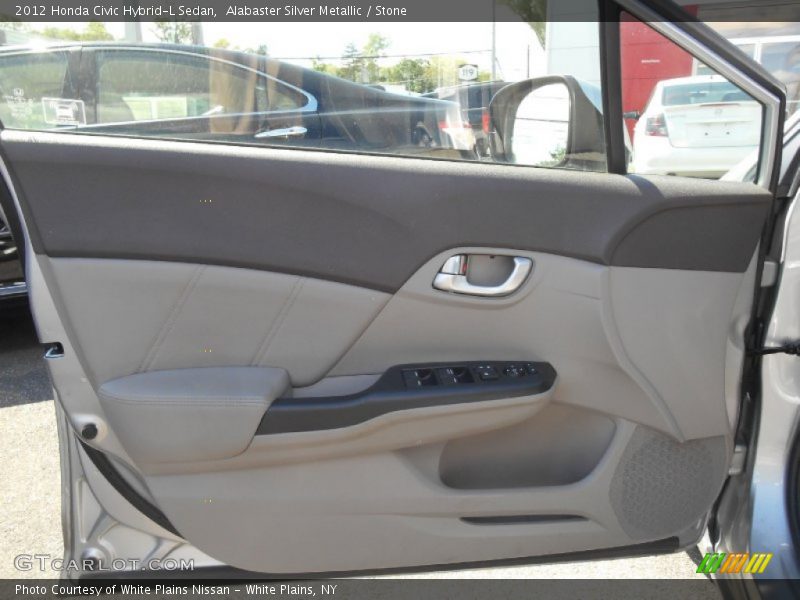 Alabaster Silver Metallic / Stone 2012 Honda Civic Hybrid-L Sedan