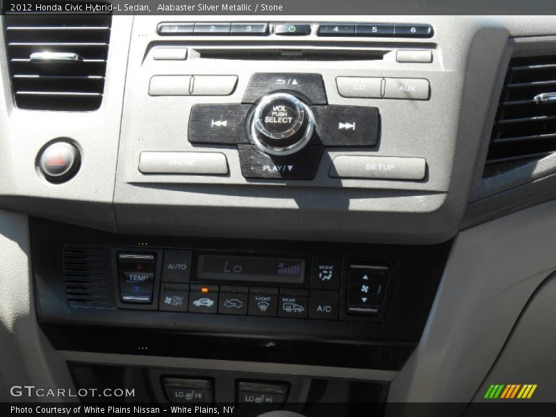 Alabaster Silver Metallic / Stone 2012 Honda Civic Hybrid-L Sedan