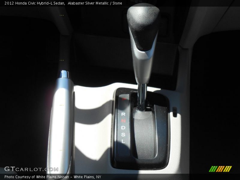 Alabaster Silver Metallic / Stone 2012 Honda Civic Hybrid-L Sedan