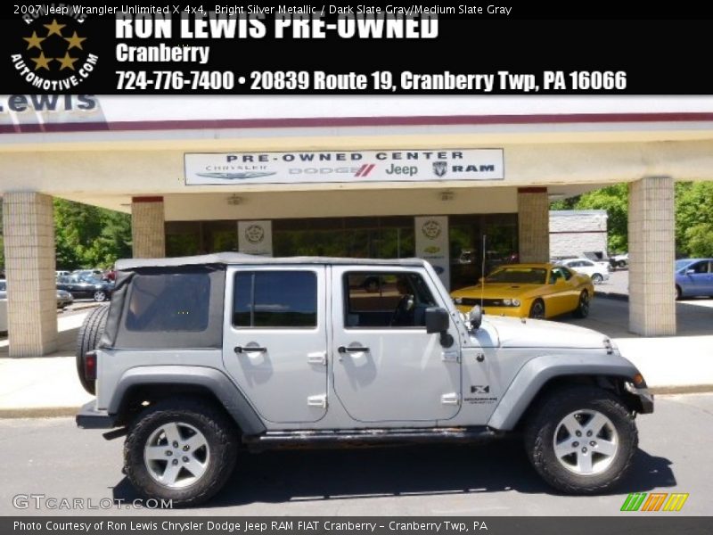 Bright Silver Metallic / Dark Slate Gray/Medium Slate Gray 2007 Jeep Wrangler Unlimited X 4x4