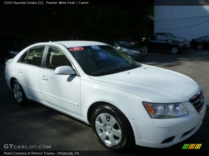 Powder White Pearl / Camel 2009 Hyundai Sonata GLS