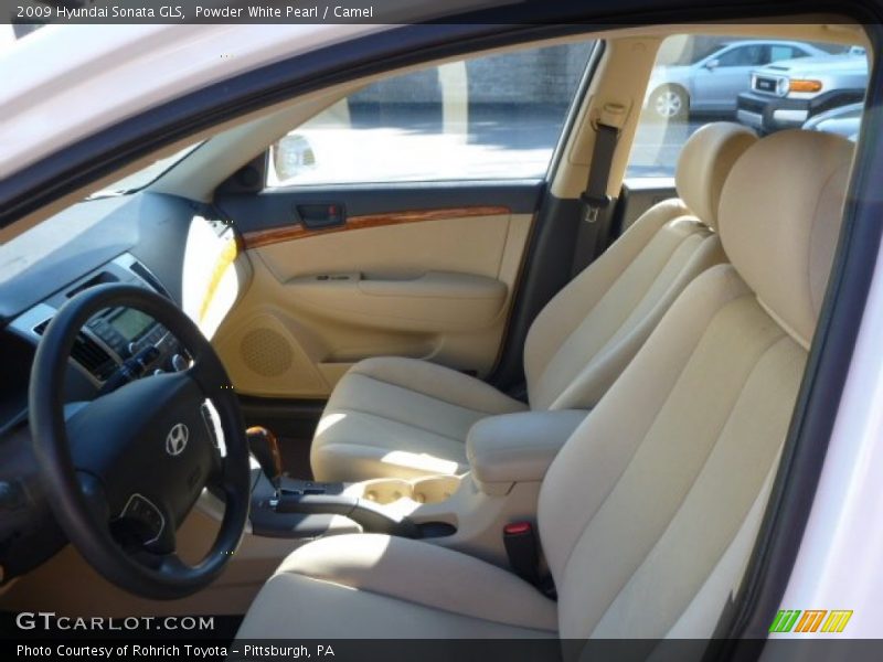 Powder White Pearl / Camel 2009 Hyundai Sonata GLS