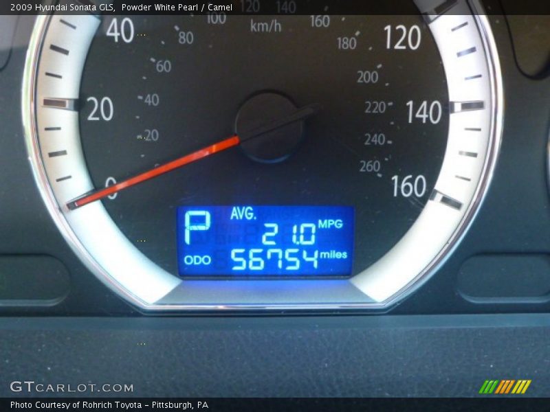 Powder White Pearl / Camel 2009 Hyundai Sonata GLS