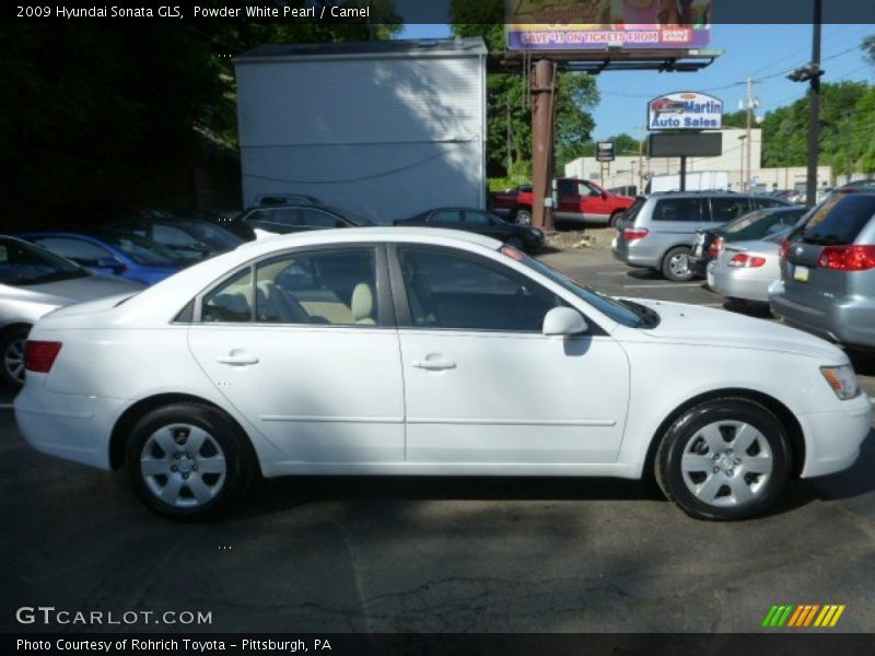 Powder White Pearl / Camel 2009 Hyundai Sonata GLS