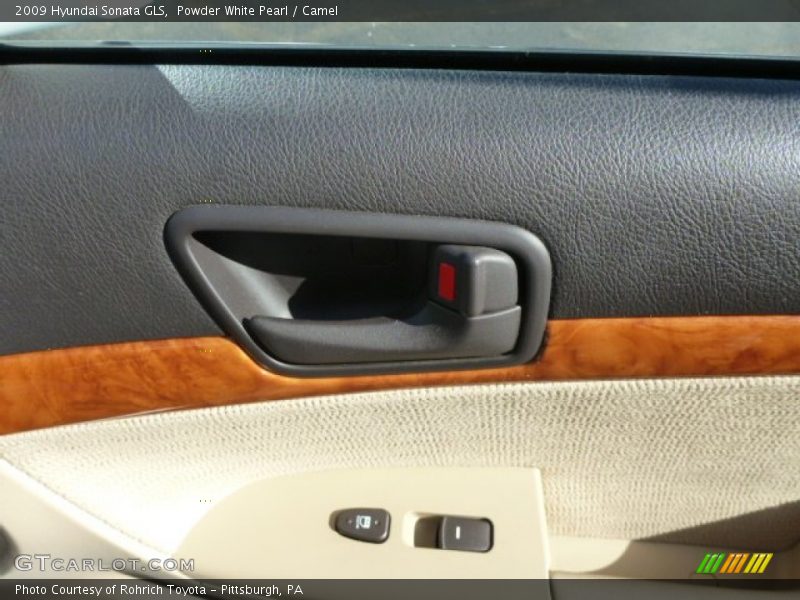 Powder White Pearl / Camel 2009 Hyundai Sonata GLS
