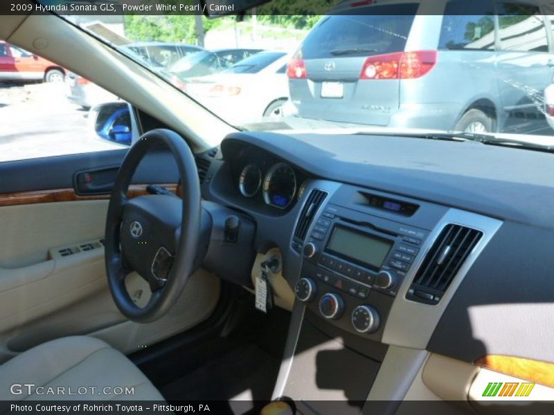 Powder White Pearl / Camel 2009 Hyundai Sonata GLS