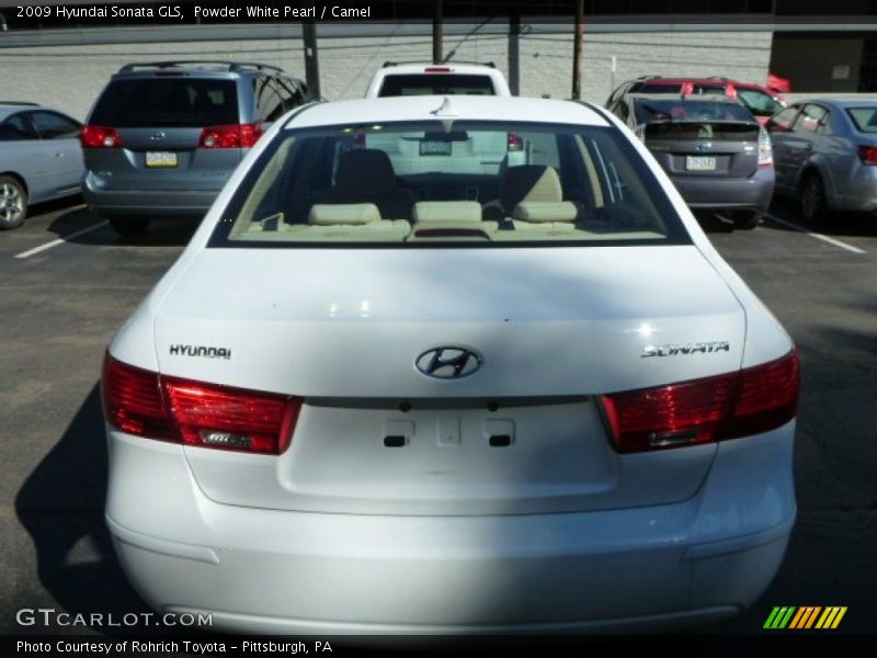 Powder White Pearl / Camel 2009 Hyundai Sonata GLS