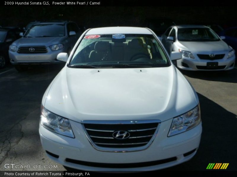 Powder White Pearl / Camel 2009 Hyundai Sonata GLS