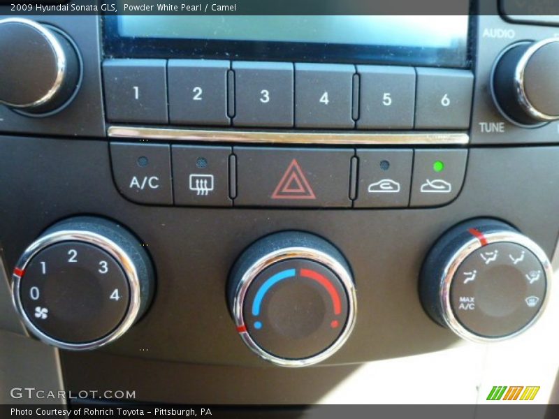 Powder White Pearl / Camel 2009 Hyundai Sonata GLS