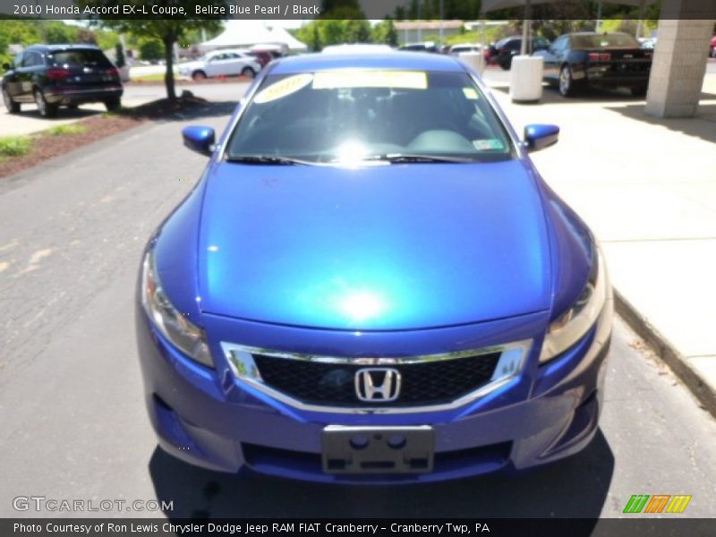 Belize Blue Pearl / Black 2010 Honda Accord EX-L Coupe