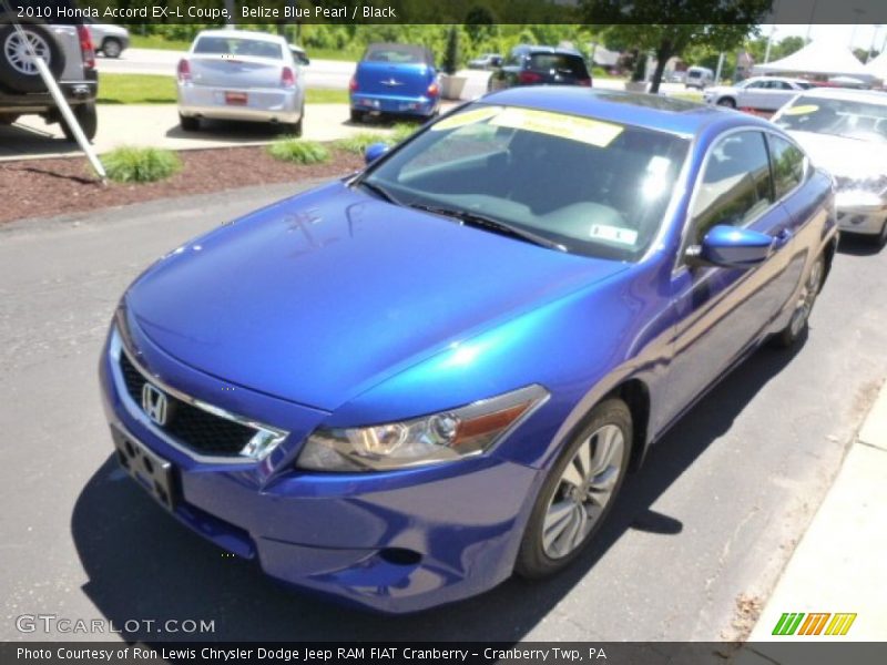 Belize Blue Pearl / Black 2010 Honda Accord EX-L Coupe