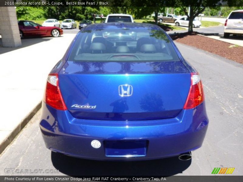 Belize Blue Pearl / Black 2010 Honda Accord EX-L Coupe