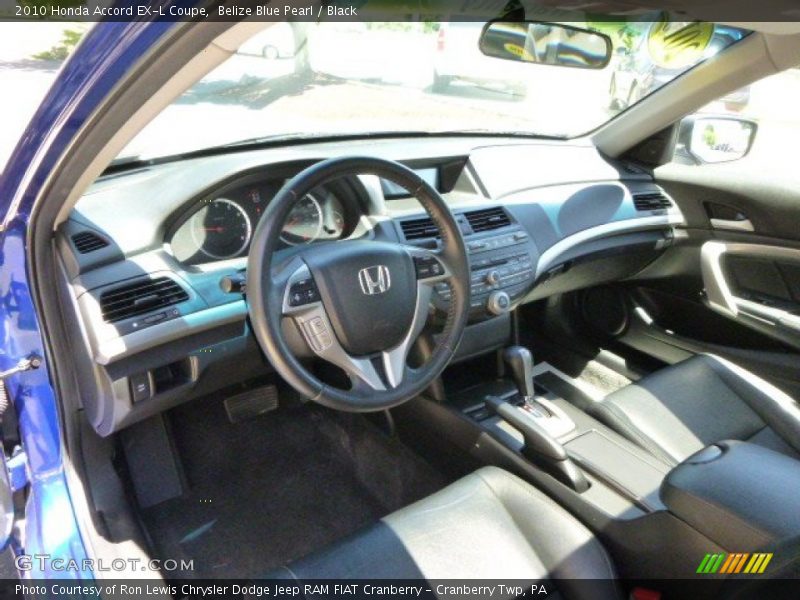 Belize Blue Pearl / Black 2010 Honda Accord EX-L Coupe