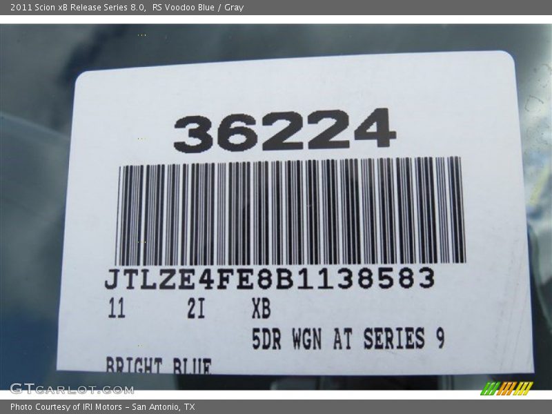 RS Voodoo Blue / Gray 2011 Scion xB Release Series 8.0