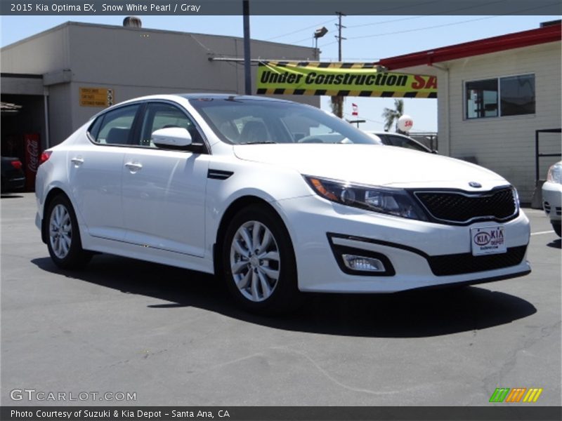 Snow White Pearl / Gray 2015 Kia Optima EX