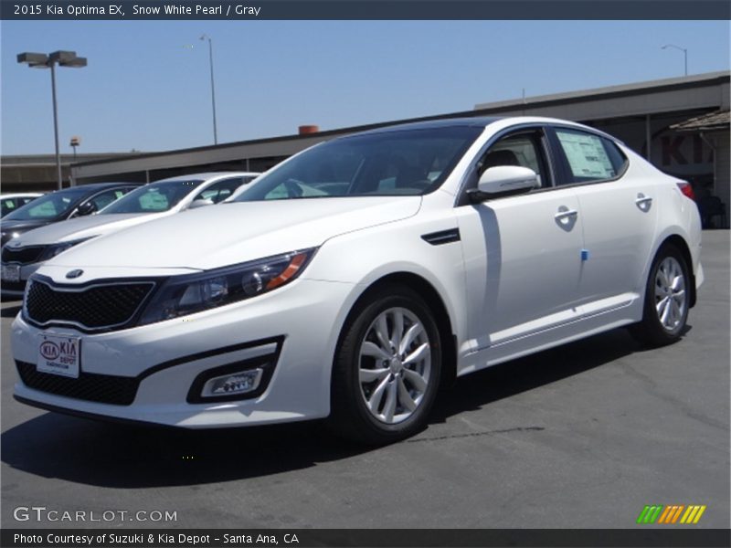 Snow White Pearl / Gray 2015 Kia Optima EX