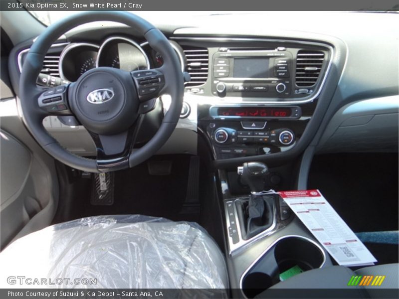 Snow White Pearl / Gray 2015 Kia Optima EX