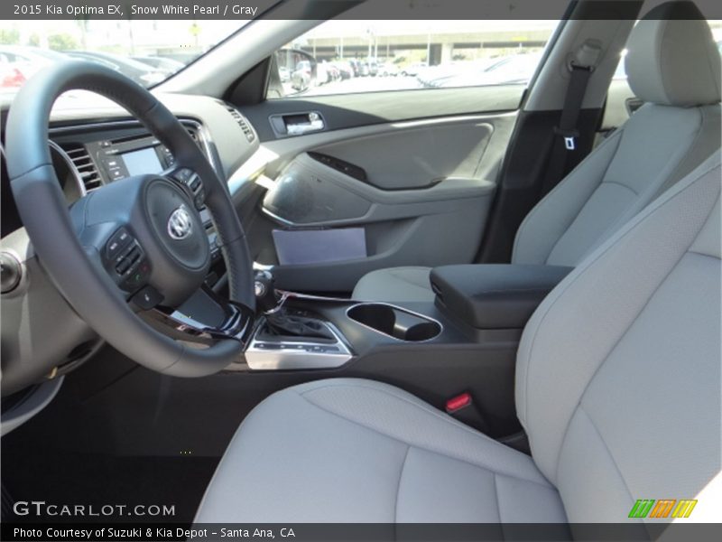 Snow White Pearl / Gray 2015 Kia Optima EX