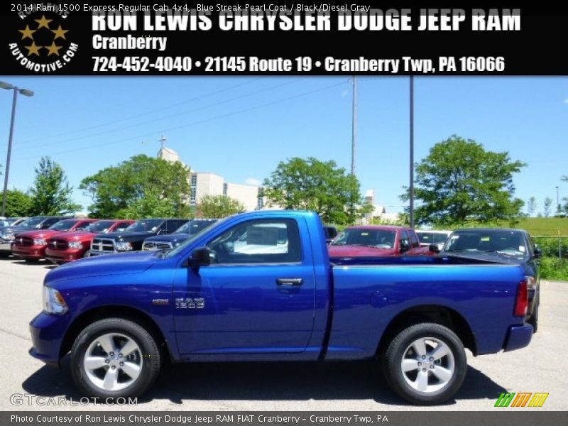 Blue Streak Pearl Coat / Black/Diesel Gray 2014 Ram 1500 Express Regular Cab 4x4