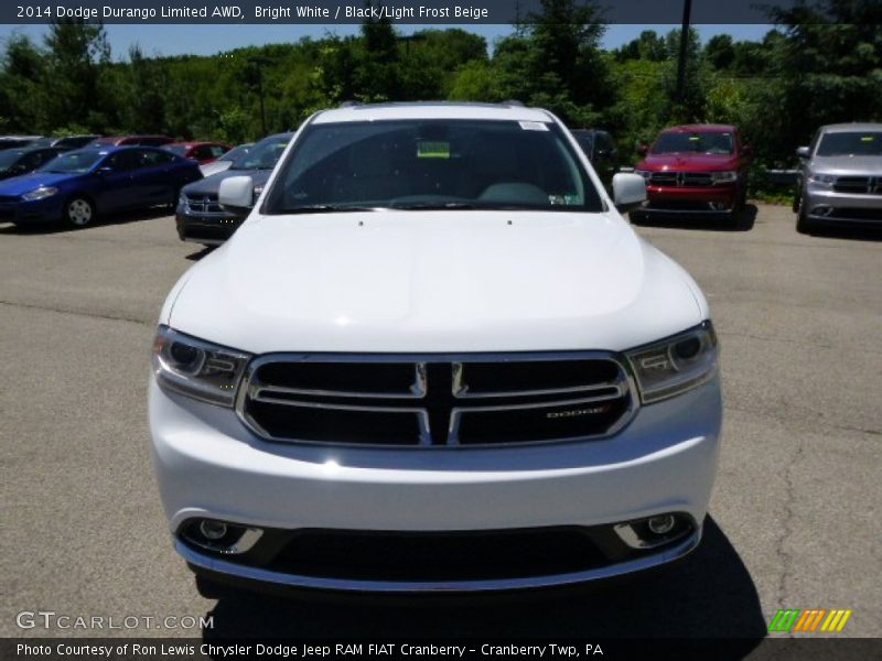 Bright White / Black/Light Frost Beige 2014 Dodge Durango Limited AWD