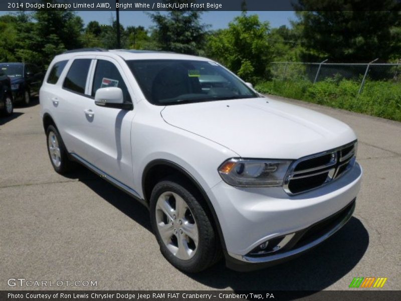 Bright White / Black/Light Frost Beige 2014 Dodge Durango Limited AWD