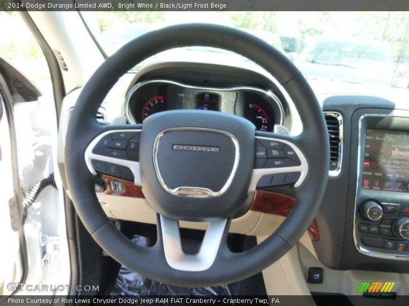 Bright White / Black/Light Frost Beige 2014 Dodge Durango Limited AWD
