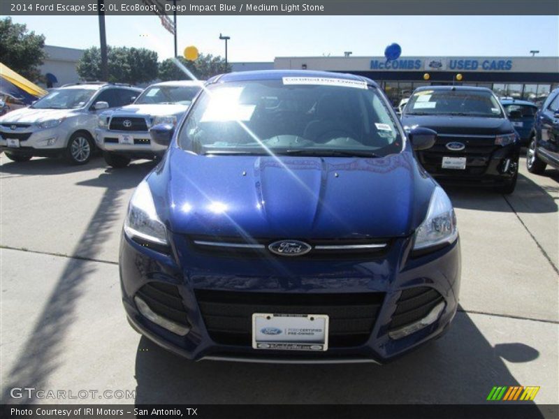 Deep Impact Blue / Medium Light Stone 2014 Ford Escape SE 2.0L EcoBoost
