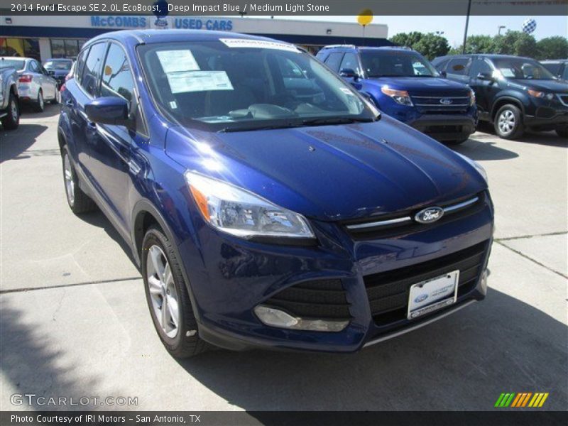 Deep Impact Blue / Medium Light Stone 2014 Ford Escape SE 2.0L EcoBoost