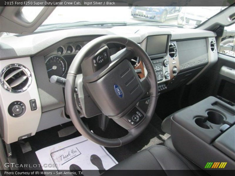 Ingot Silver / Black 2015 Ford F250 Super Duty Lariat Crew Cab
