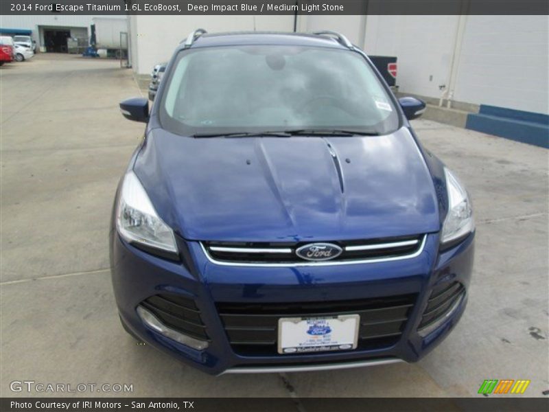 Deep Impact Blue / Medium Light Stone 2014 Ford Escape Titanium 1.6L EcoBoost