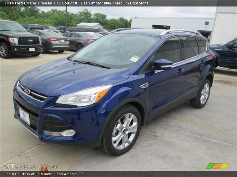 Deep Impact Blue / Medium Light Stone 2014 Ford Escape Titanium 1.6L EcoBoost