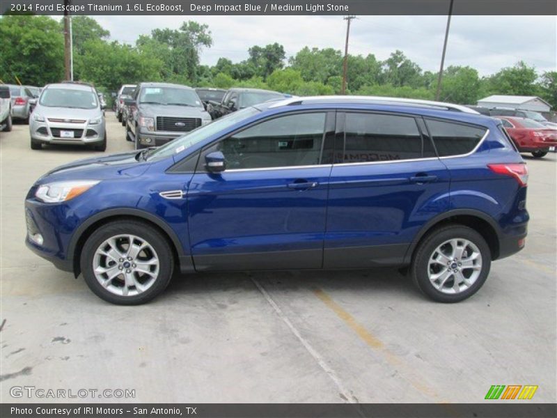 Deep Impact Blue / Medium Light Stone 2014 Ford Escape Titanium 1.6L EcoBoost