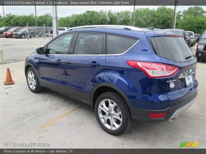 Deep Impact Blue / Medium Light Stone 2014 Ford Escape Titanium 1.6L EcoBoost