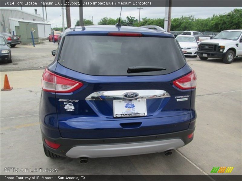 Deep Impact Blue / Medium Light Stone 2014 Ford Escape Titanium 1.6L EcoBoost