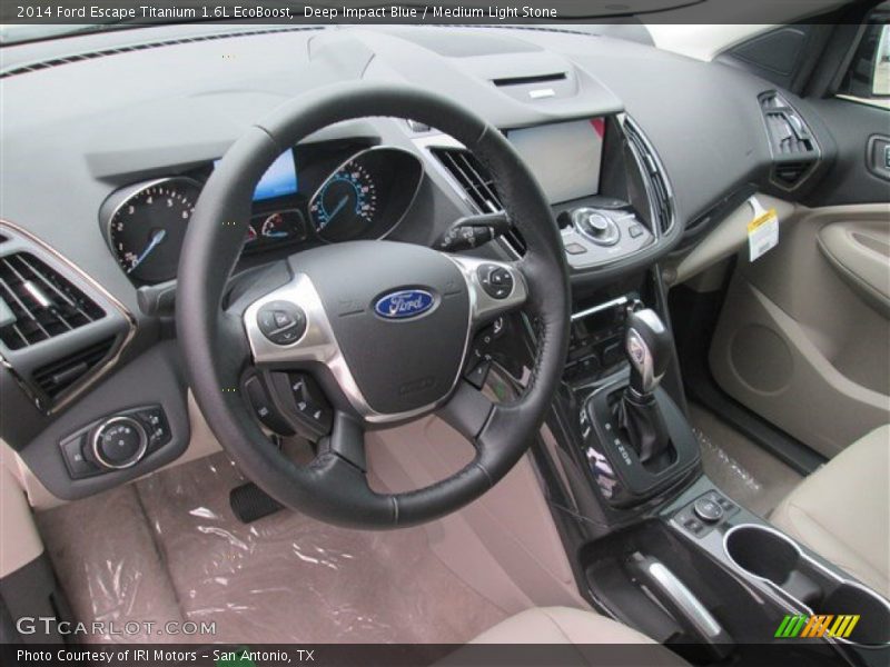 Deep Impact Blue / Medium Light Stone 2014 Ford Escape Titanium 1.6L EcoBoost