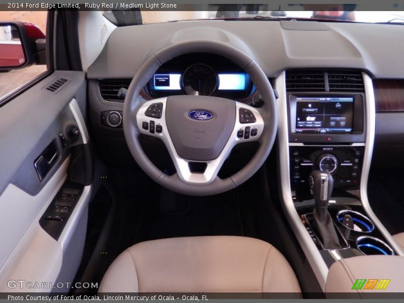 Ruby Red / Medium Light Stone 2014 Ford Edge Limited