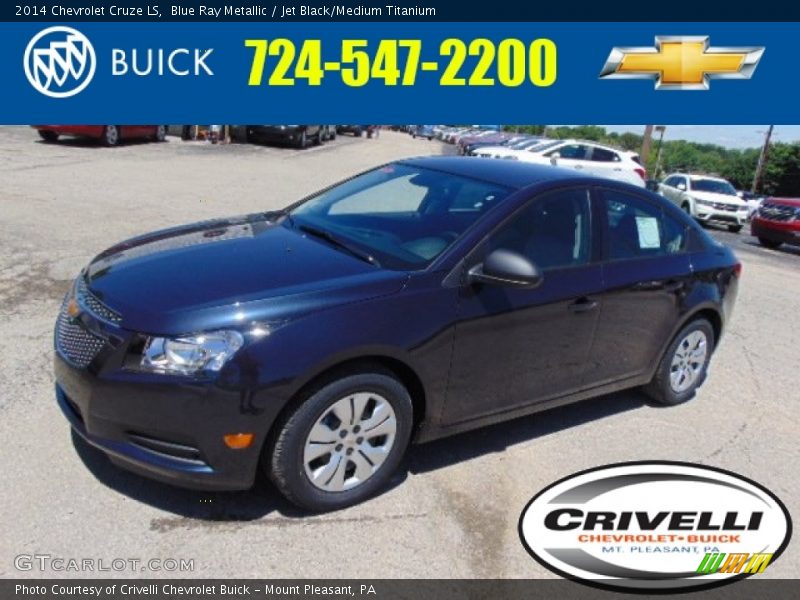 Blue Ray Metallic / Jet Black/Medium Titanium 2014 Chevrolet Cruze LS