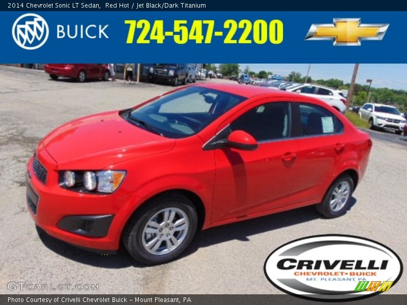 Red Hot / Jet Black/Dark Titanium 2014 Chevrolet Sonic LT Sedan
