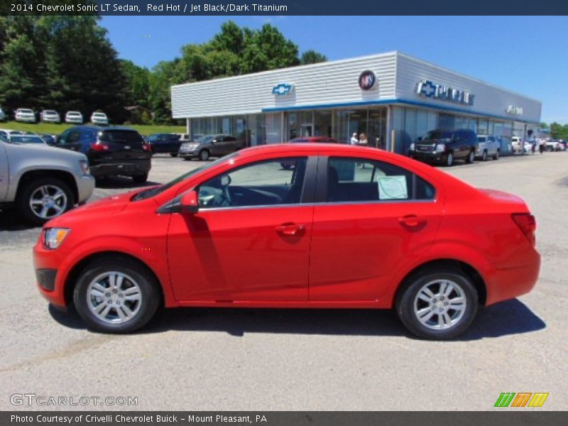 Red Hot / Jet Black/Dark Titanium 2014 Chevrolet Sonic LT Sedan