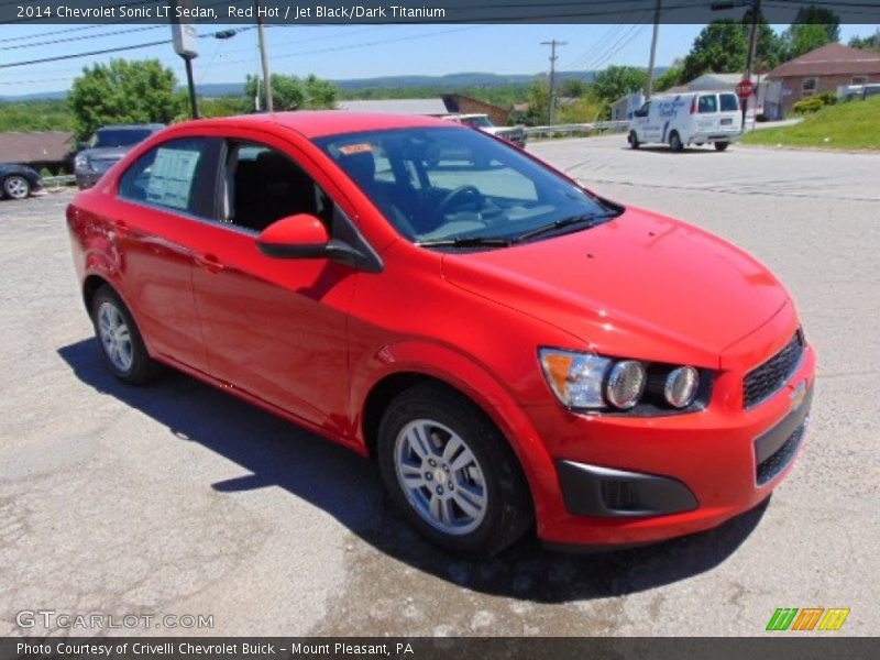 Red Hot / Jet Black/Dark Titanium 2014 Chevrolet Sonic LT Sedan