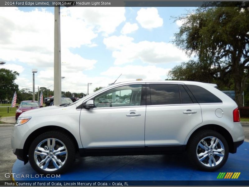 Ingot Silver / Medium Light Stone 2014 Ford Edge Limited
