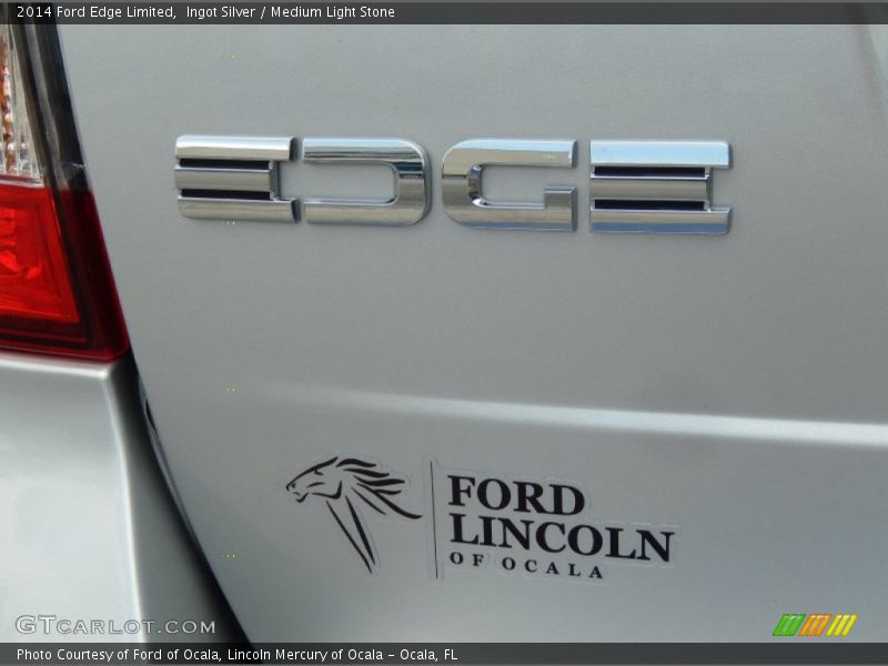 Ingot Silver / Medium Light Stone 2014 Ford Edge Limited