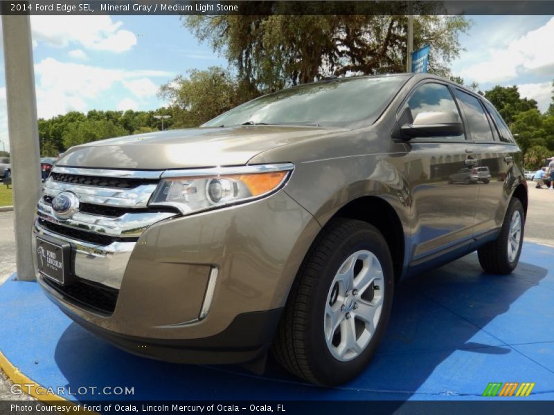 Mineral Gray / Medium Light Stone 2014 Ford Edge SEL