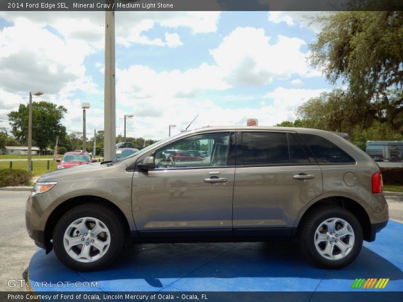 Mineral Gray / Medium Light Stone 2014 Ford Edge SEL